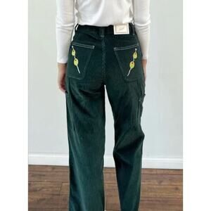 Lisa Says Gah Dylan Martini High-rise Corduroy Wide Leg Pants, size 8